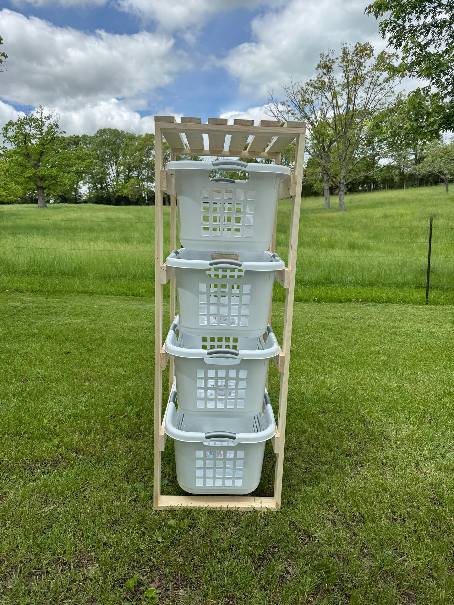 4 Tier Laundry Basket Holder (2 Bushel)