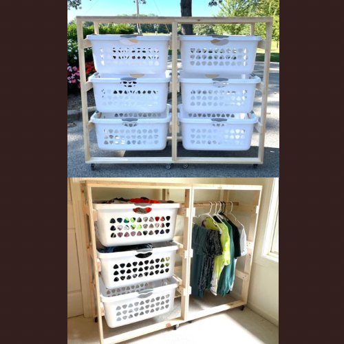 Multi-Purpose Laundry Basket Holder - 6 Tier (2 Bushel)