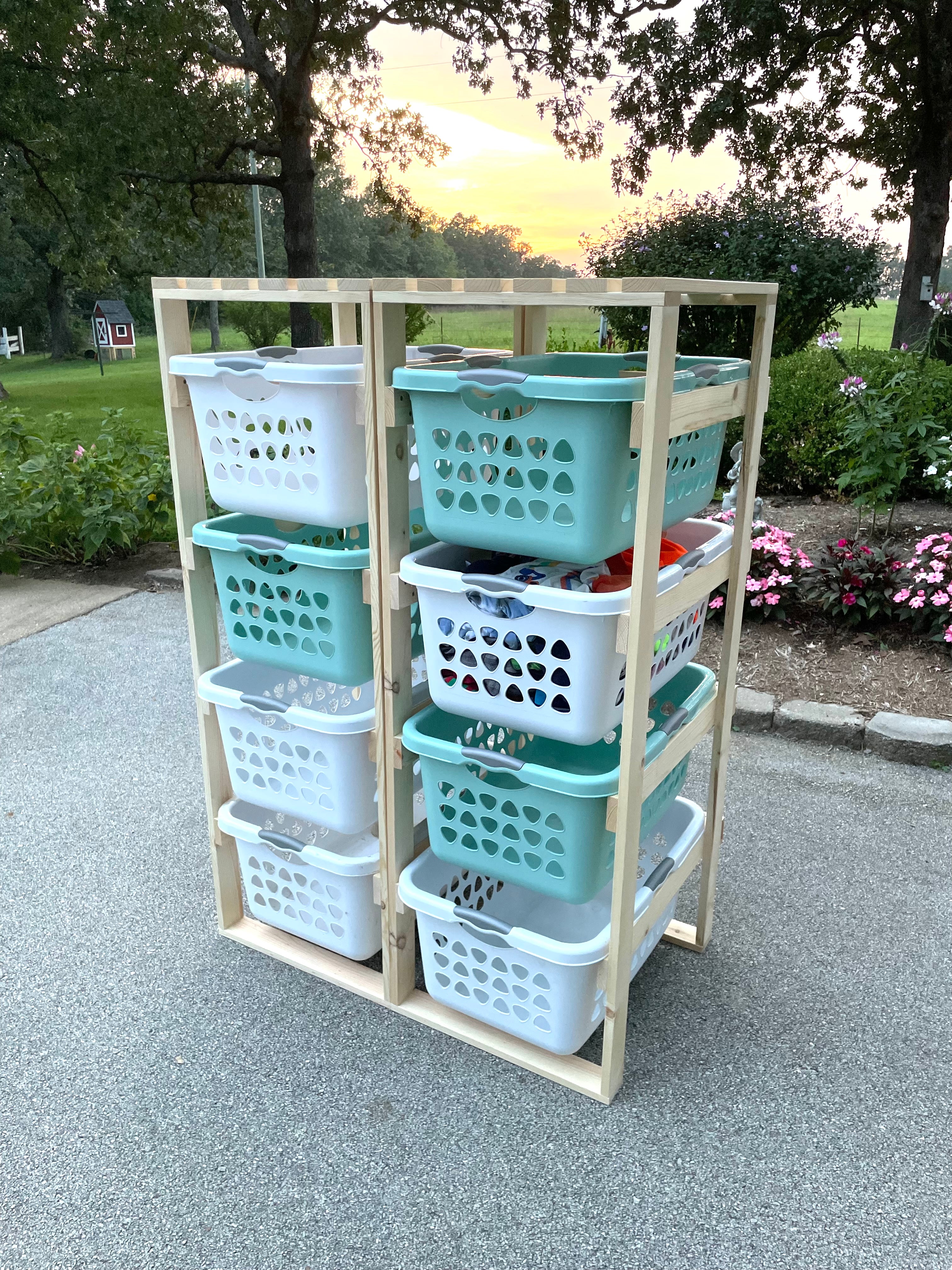 4 Tier Laundry Basket Holder (1.5 Bushel)