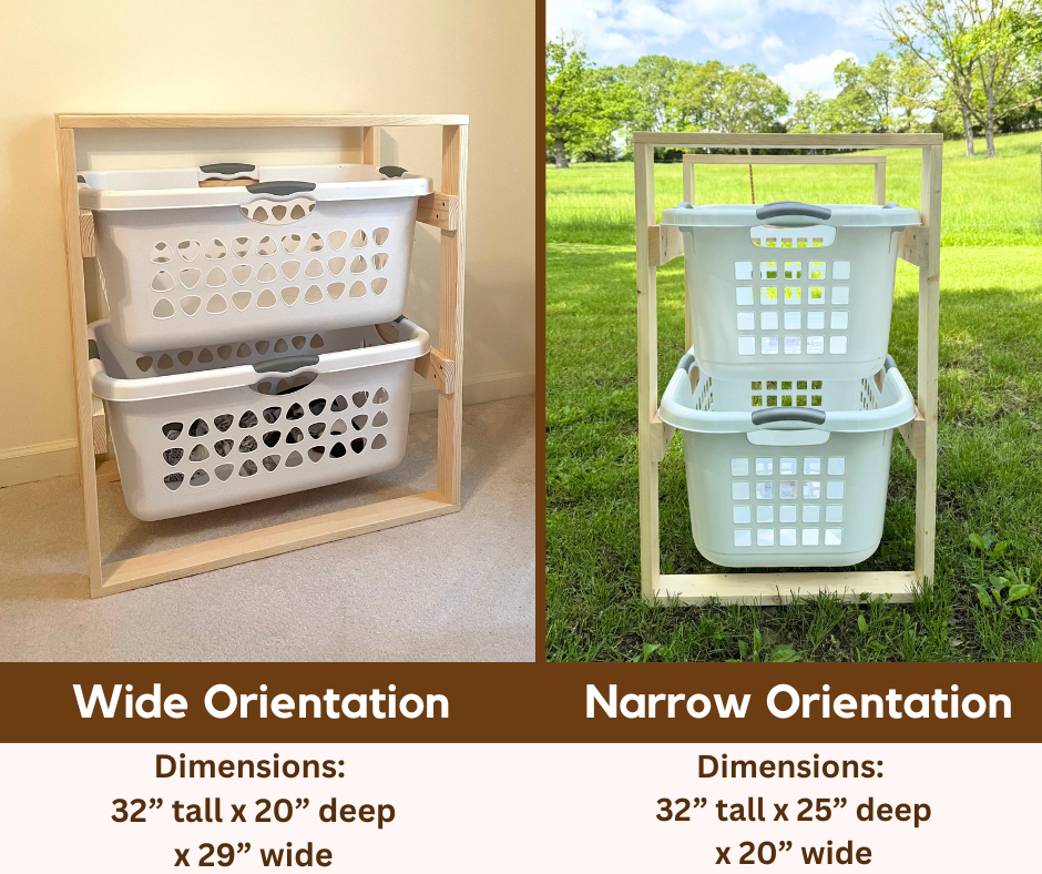 2 Tier Laundry Basket Holder (2 Bushel)