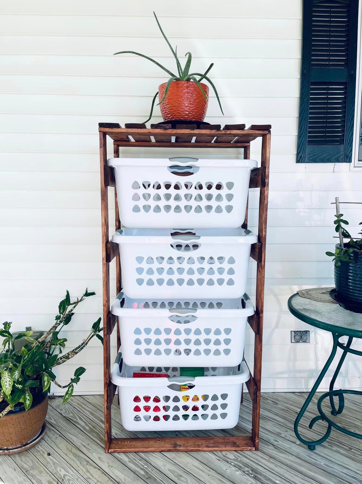 4 Tier Laundry Basket Holder (2 Bushel)