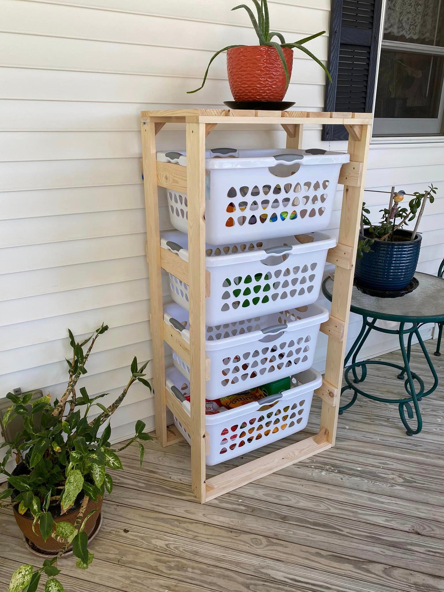 4 Tier Laundry Basket Holder (2 Bushel)