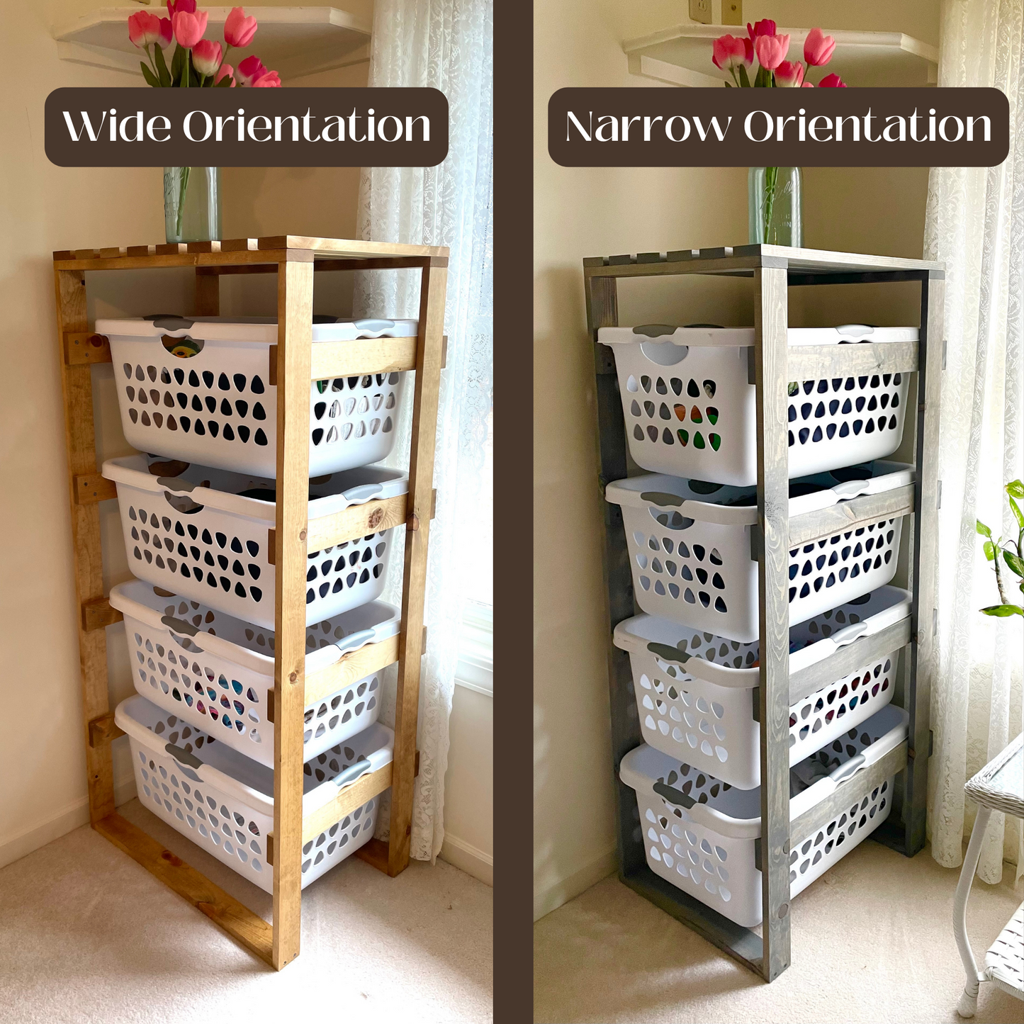 4 Tier Laundry Basket Holder (2 Bushel)