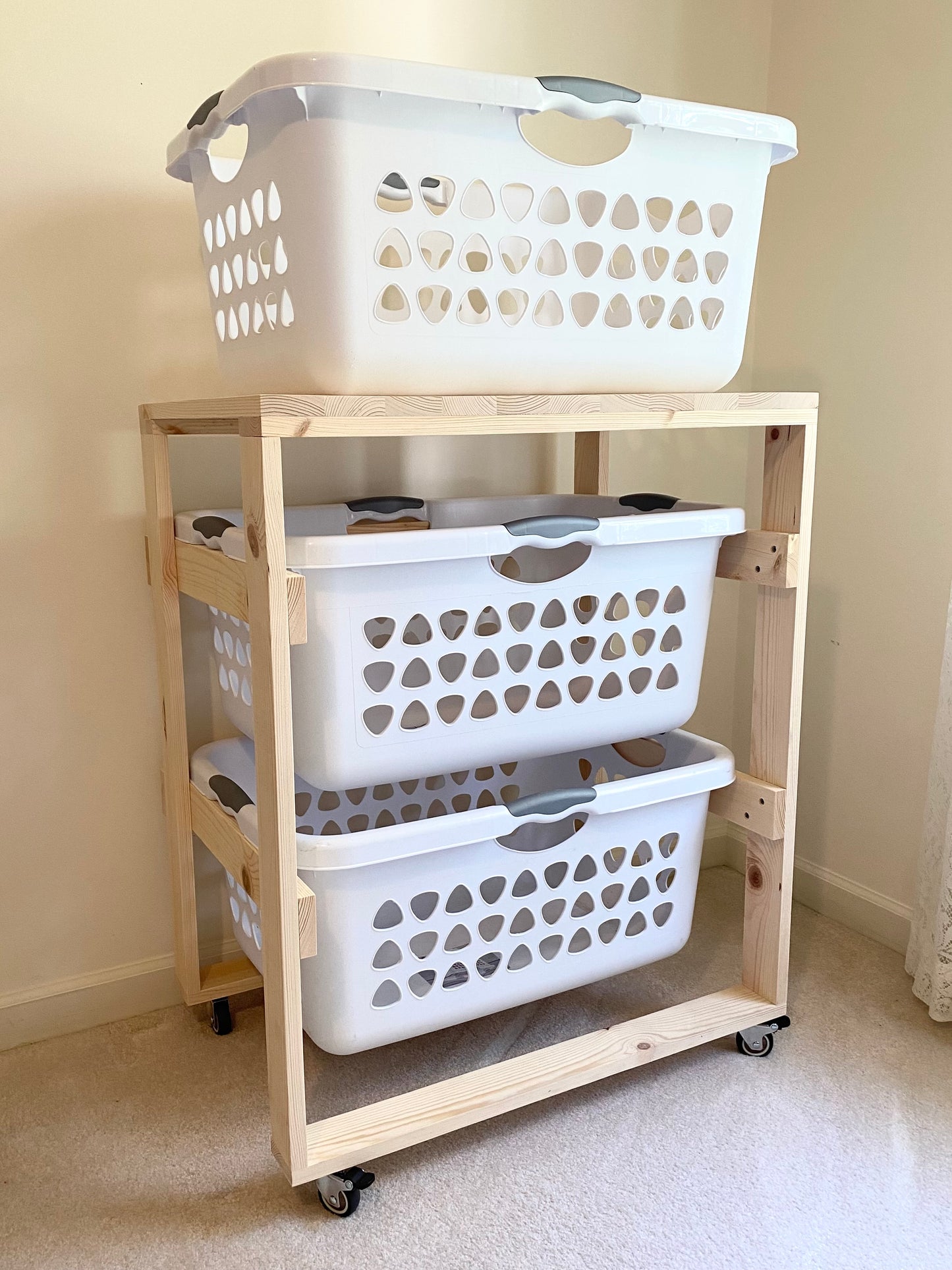 2 Tier Laundry Basket Holder (2 Bushel)