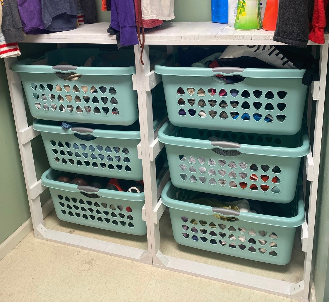 Laundry basket discount storage rack diy