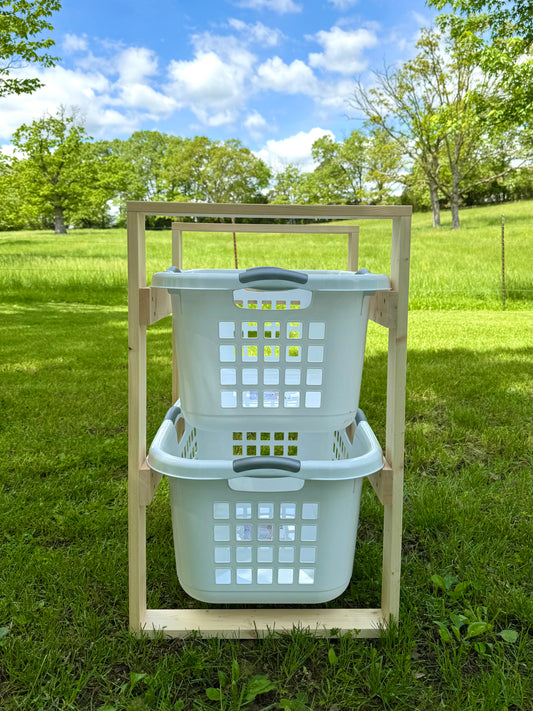 2 Tier Laundry Basket Holder (2 Bushel)
