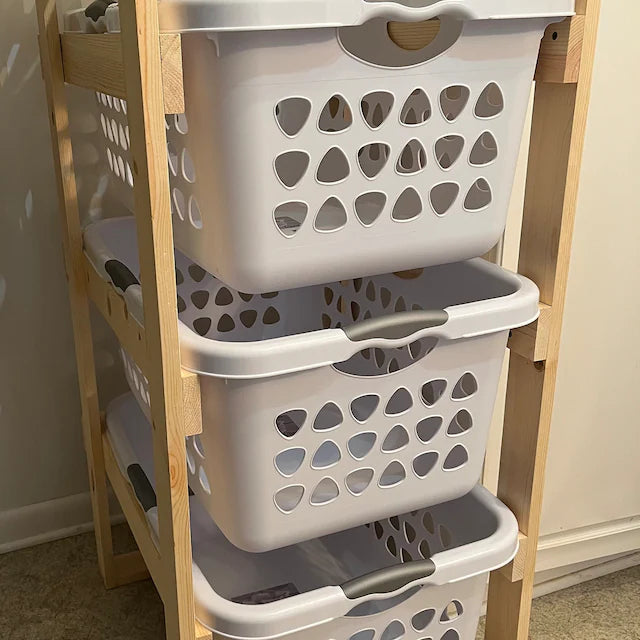 Sterilite 2 Bushel Laundry Basket Holders Smith and Son Woodworking LLC