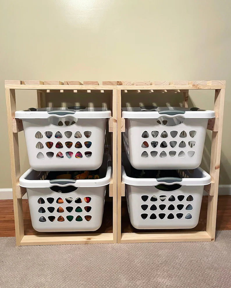 4 Tier Laundry Basket Holder (1.5 Bushel) – Smith and Son Woodworking LLC