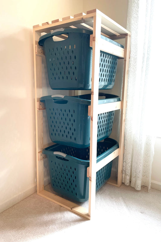 Laundry Basket Holder Storage Shelf (2.7 Bushel)