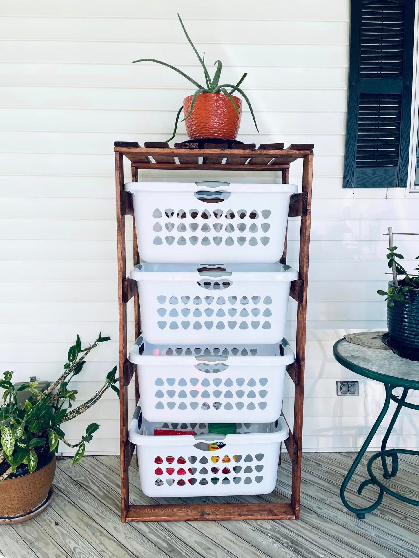 My wife saw it on Instagram and wanted me to make itintroducing my 4  tier laundry basket organizer. : r/woodworking