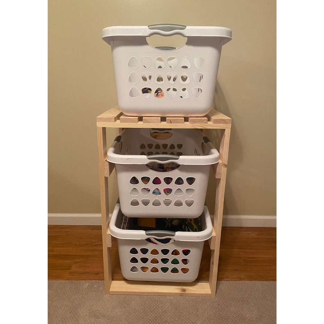 3 Tier Laundry Basket Holder (1.5 Bushel) – Smith and Son Woodworking LLC
