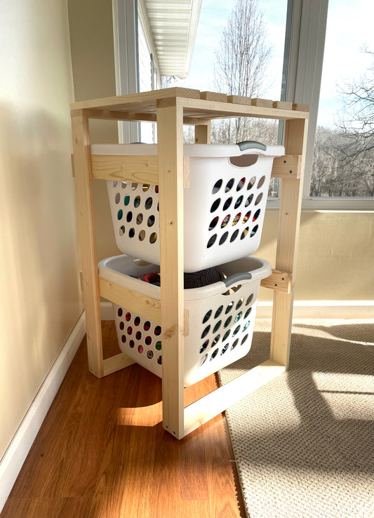 2 Tier Laundry Basket Holder (1.5 Bushel)